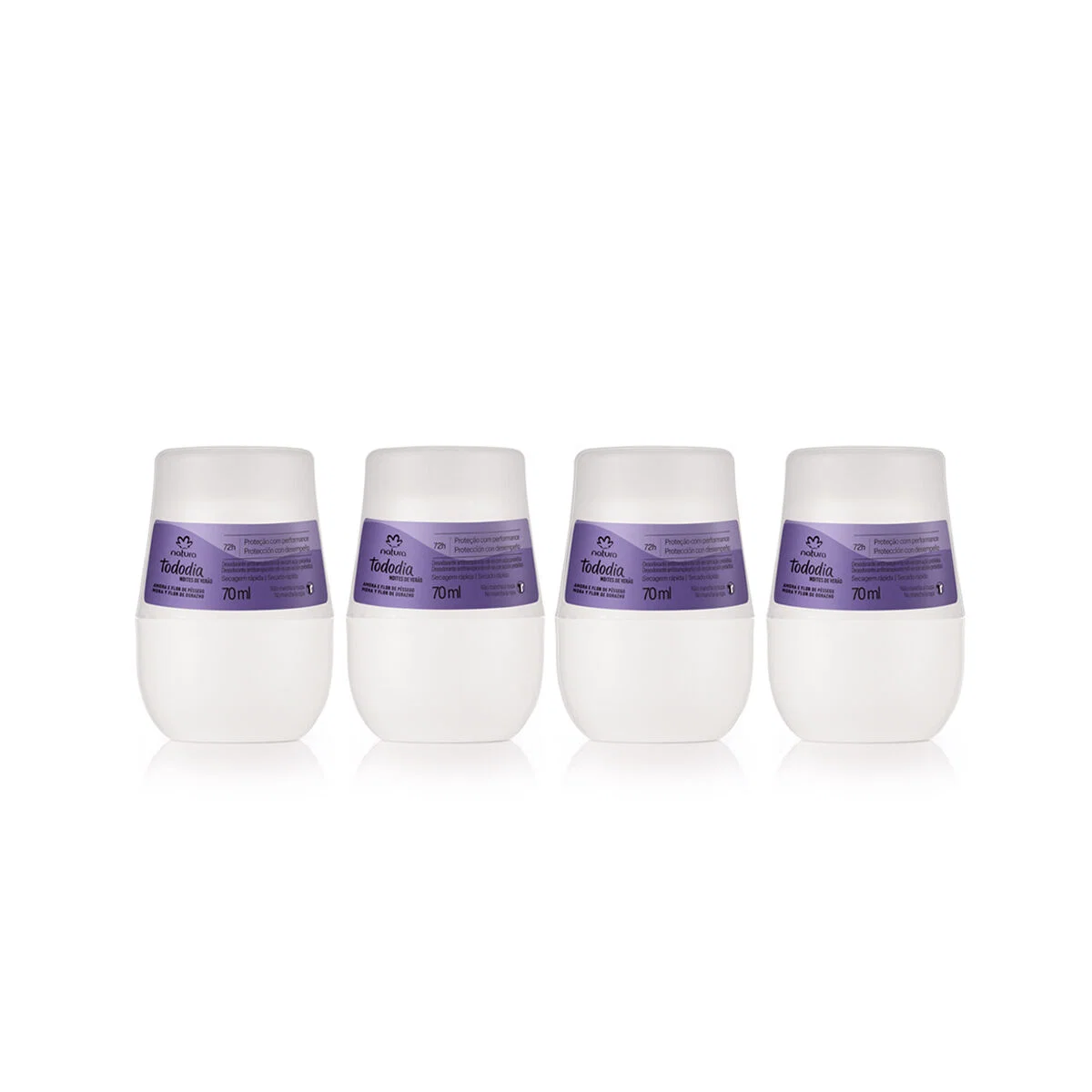 Kit Desodorantes Roll-on Tododia Amora e Flor de Pêssego 4 produtos de 70 ml — imagem 1