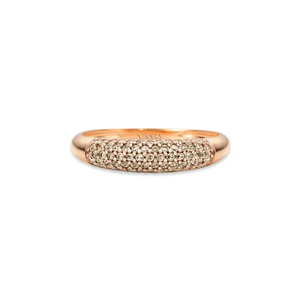 Anel Lumiere em Ouro Rosé 18k com Diamantes Brown — imagem 1