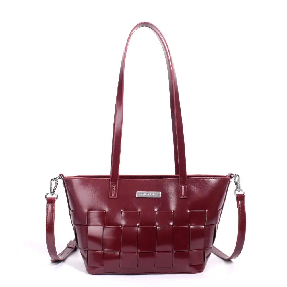 Bolsa de Ombro Tressê Verniz Bordô — imagem 1
