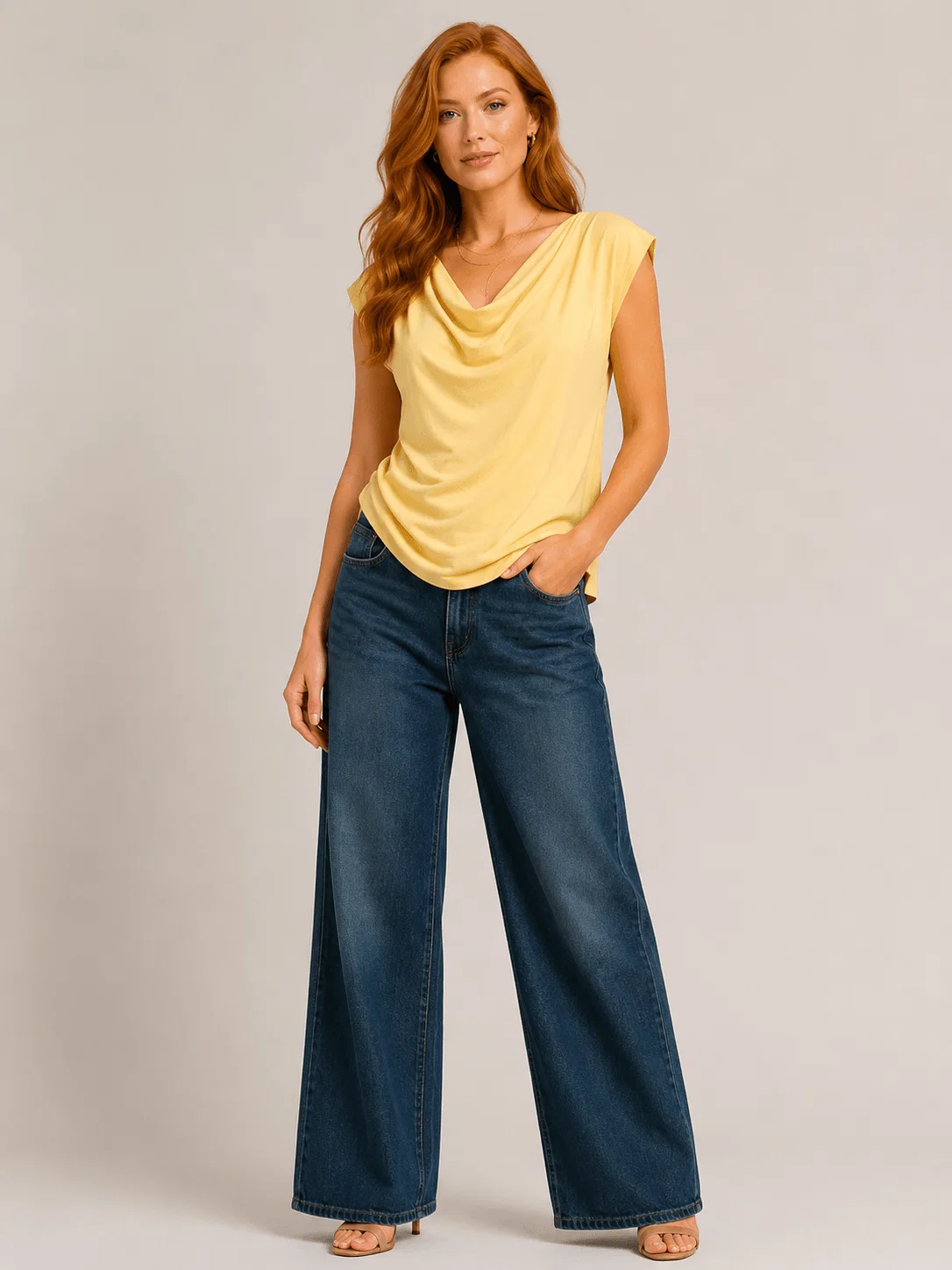 Blusa Manga Curta Franzido Lateral - Amarelo