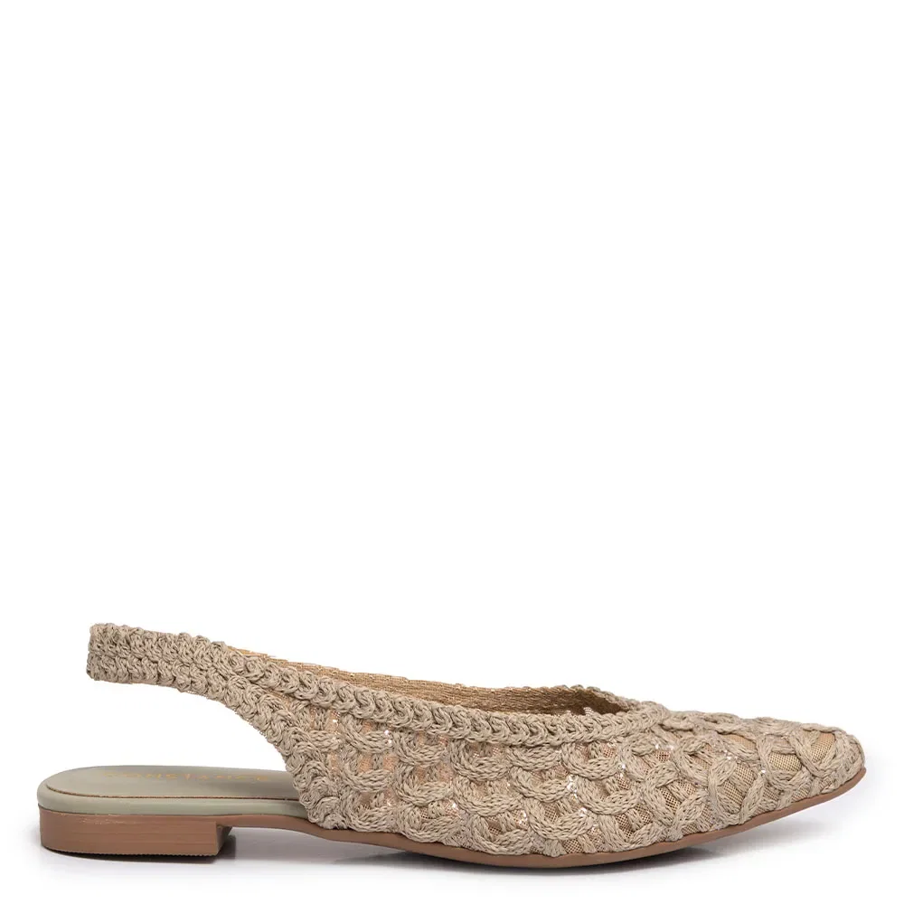 Sapatilha Verde Slingback Tramado