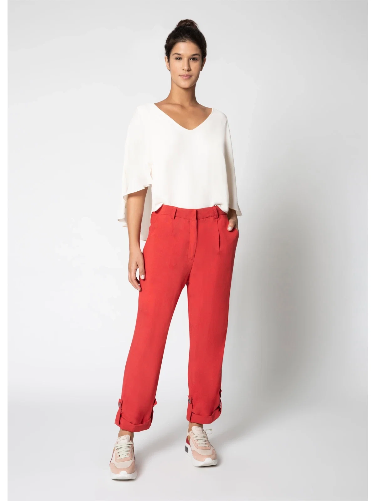 Calça Linho Martingale Vermelho