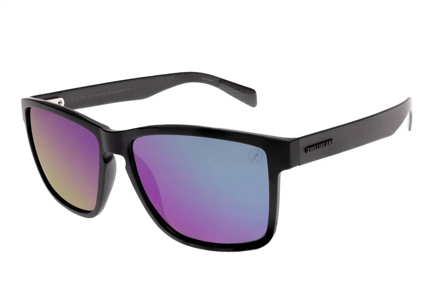 Óculos de Sol Masculino Chilli Beans Quadrado Polarizado Azul Espelhado — imagem 1