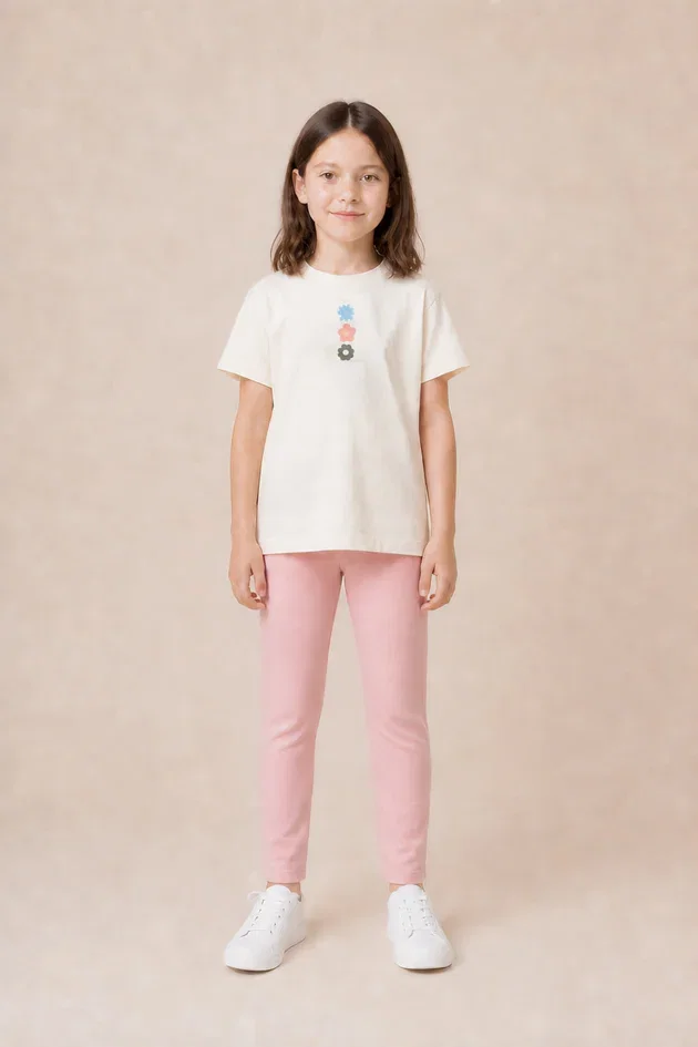 Conjunto Infantil Menina Blusa e Calça em Malha
