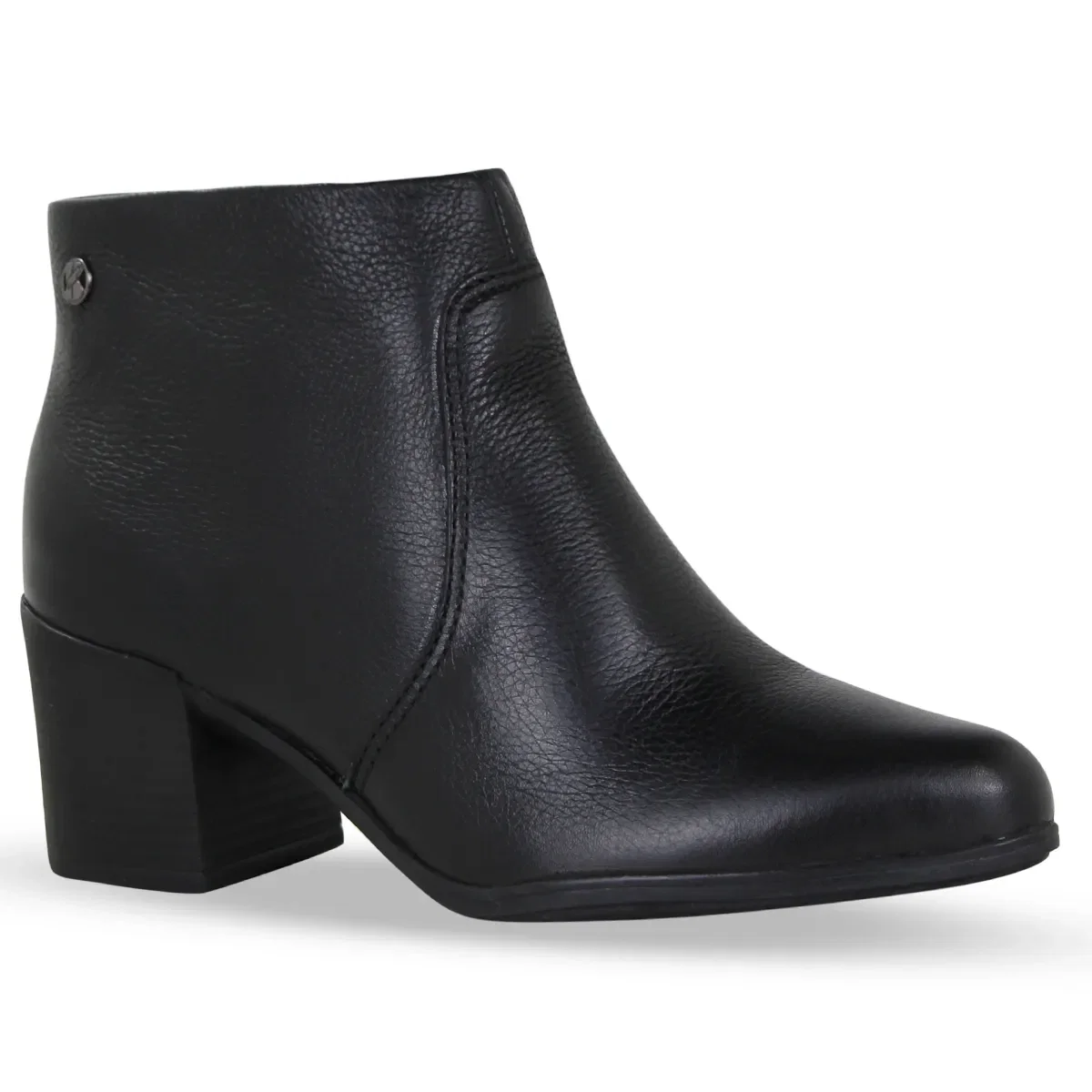 Bota Cano Baixo Couro Burnish Preto — imagem 1
