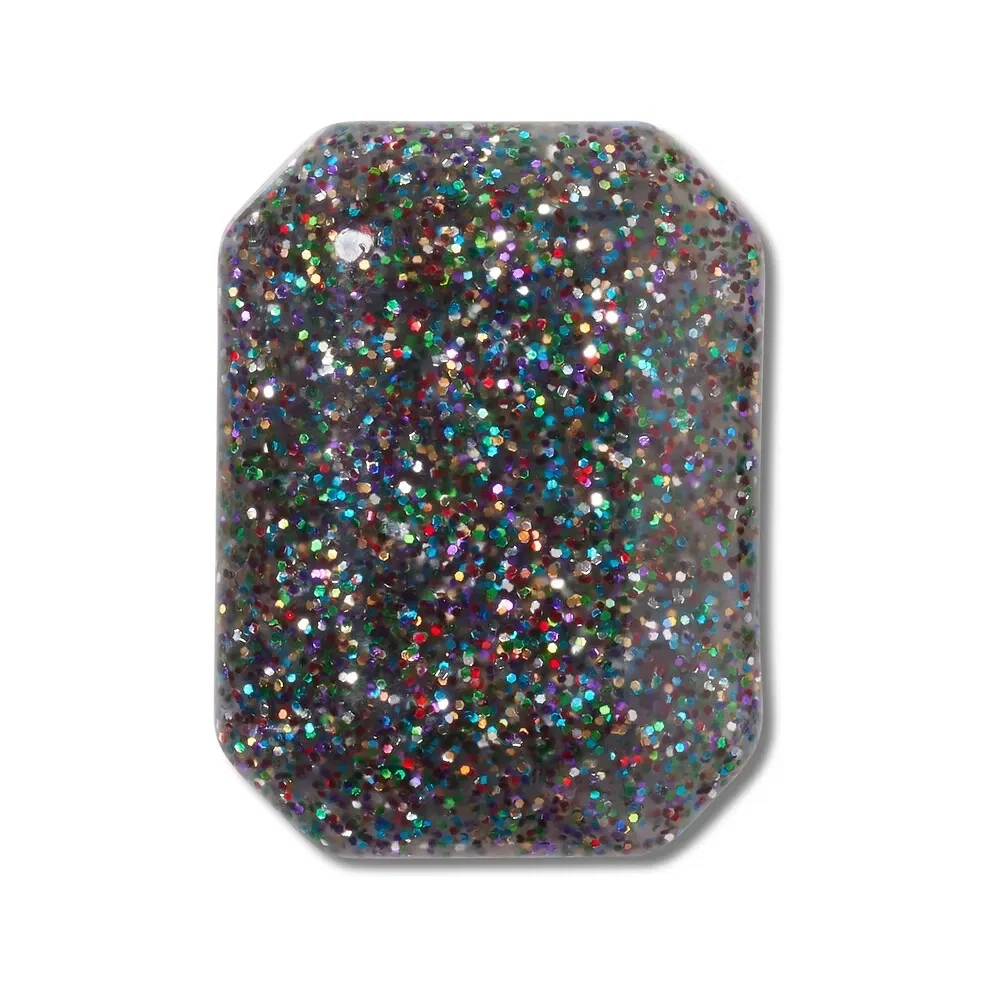Pedra Preta Glitter Arco-Íris