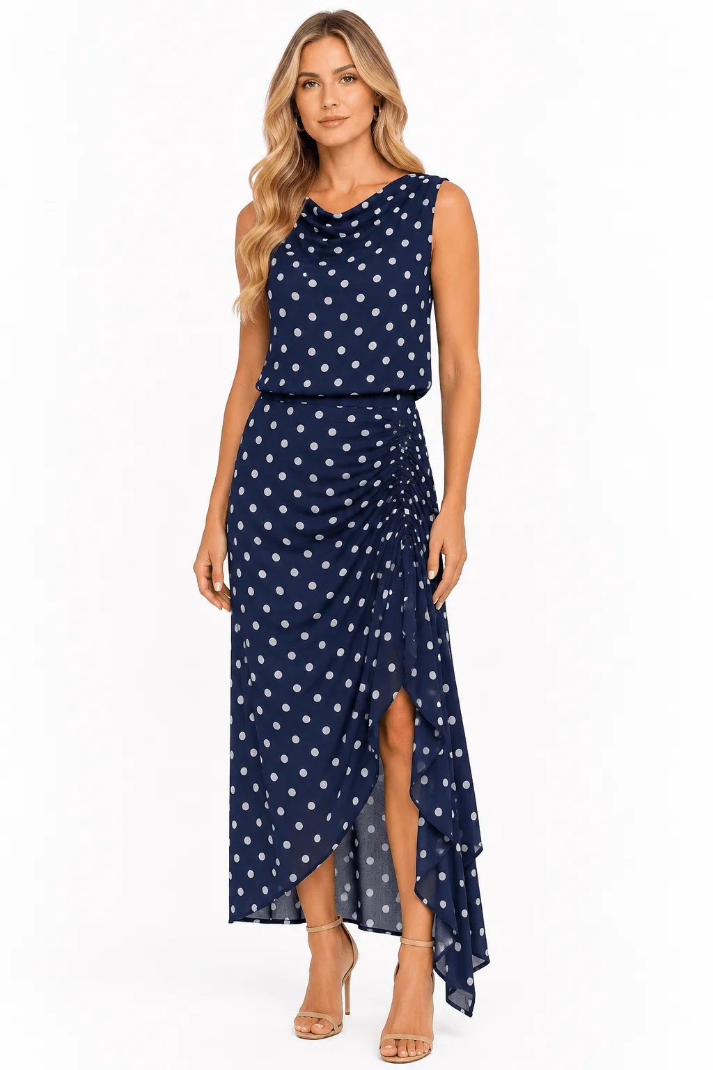 Conjunto Blusa e Saia Poá - Azul Marinho — imagem 1