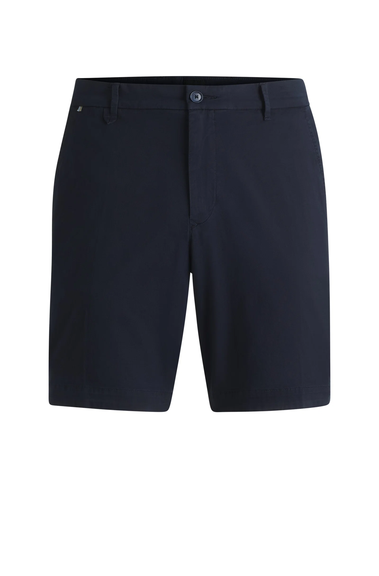 Shorts De Ajuste Slim Em Sarja De Algodão Elástico — imagem 1