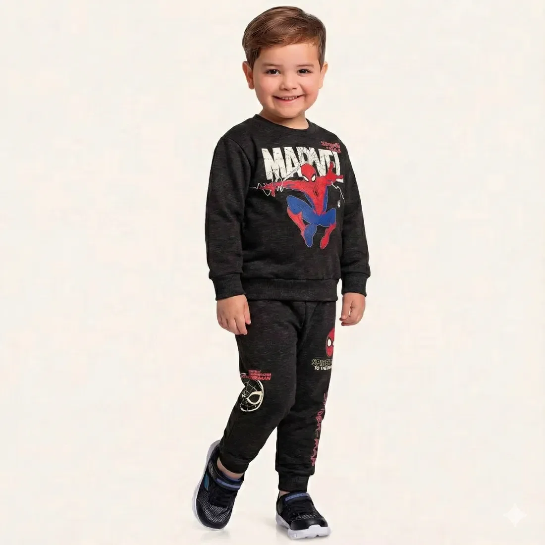 Conjunto blusão e calça em moletom Homem-aranha