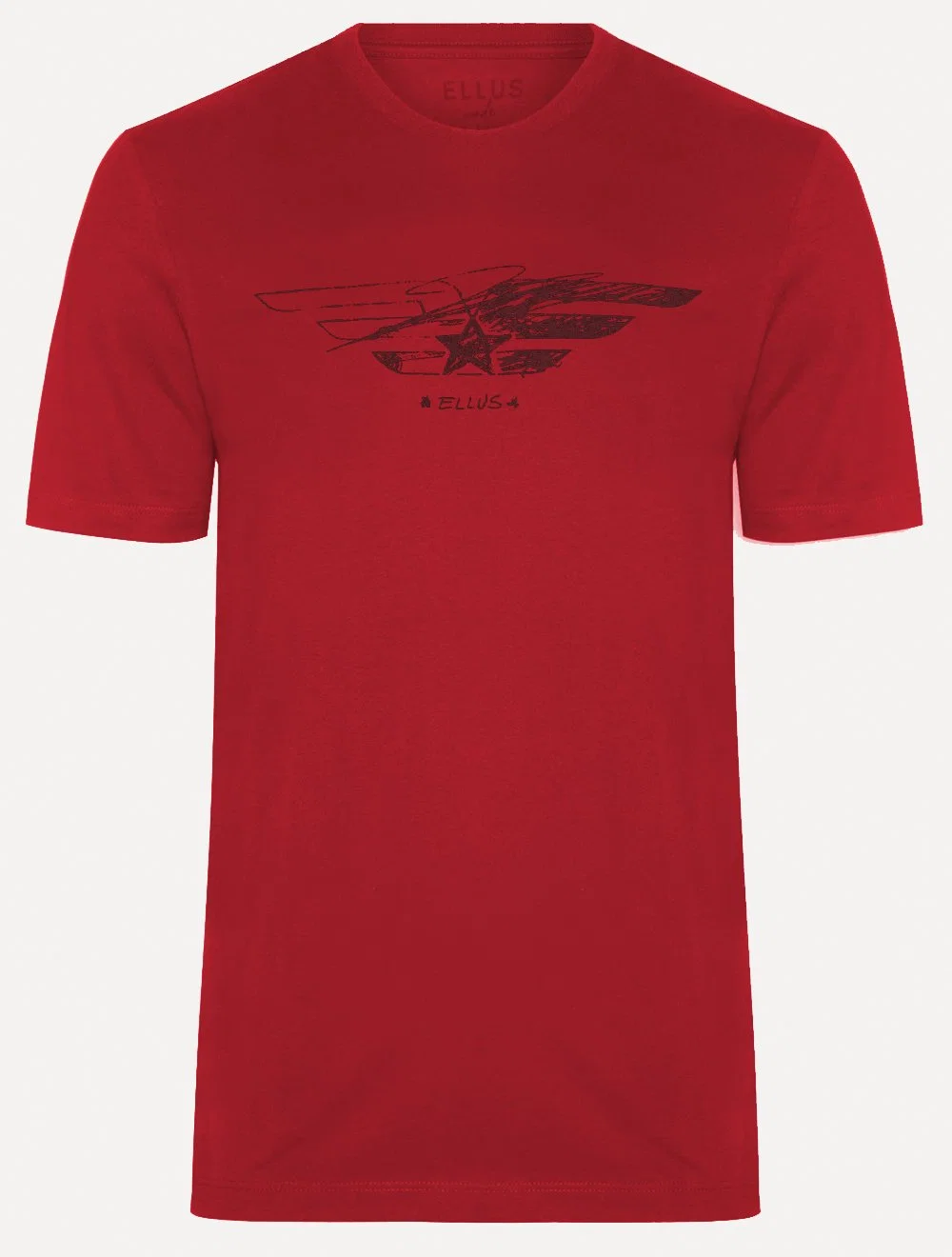 Camiseta Ellus Masculina Cotton Fine Easa Sketch Classic Vermelha
