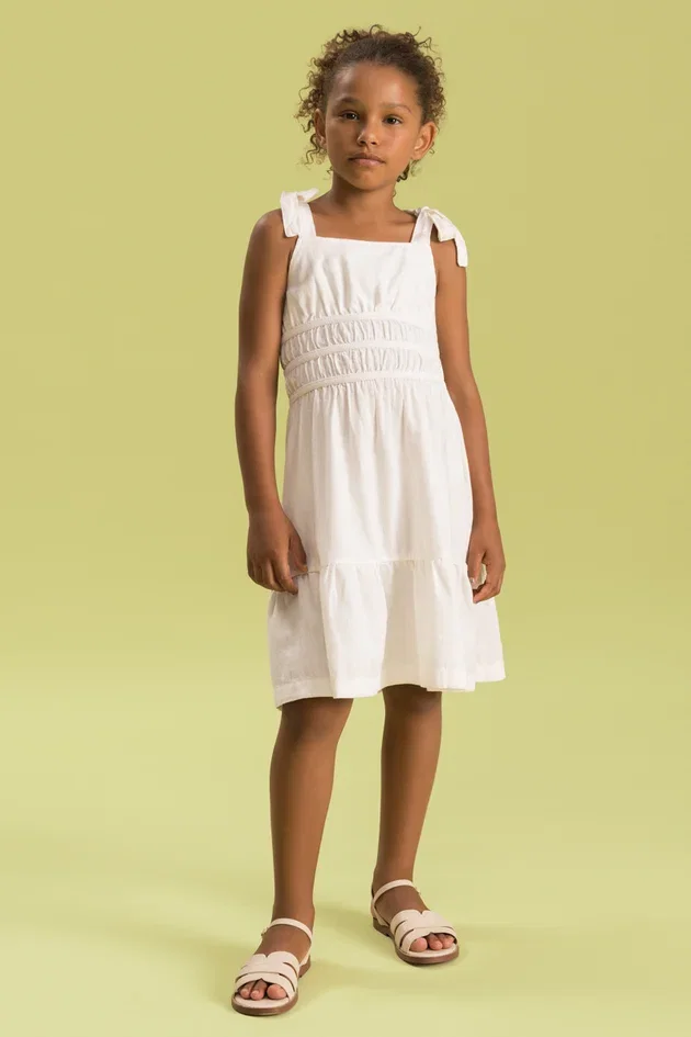 Vestido Infantil Midi em Algodão com Lyocel