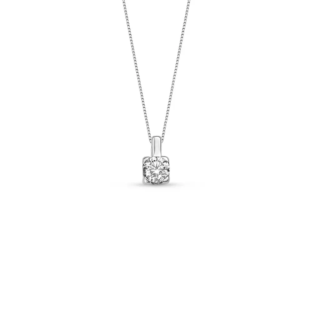 Pingente Solitário Forever em Ouro Branco 18k com 0,13ct de Diamante, 6mm — imagem 1