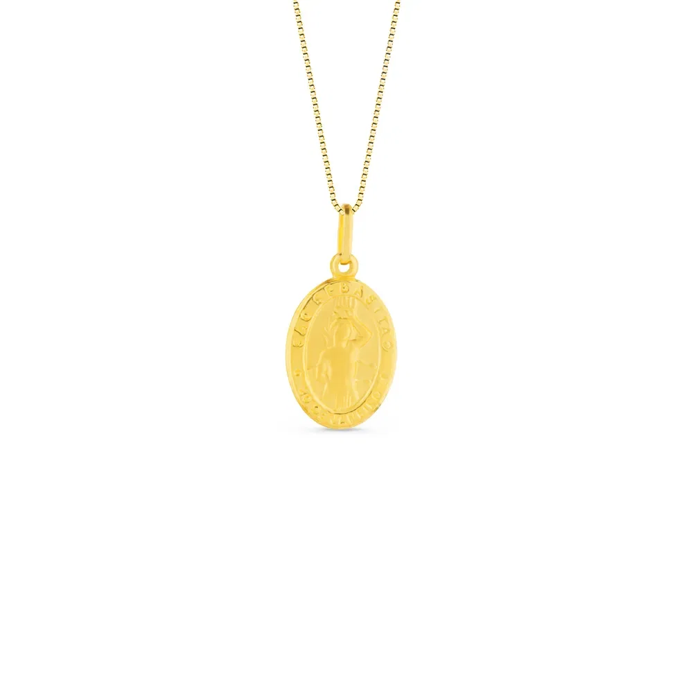 Pingente Medalha São Sebastião em Ouro Amarelo 18k