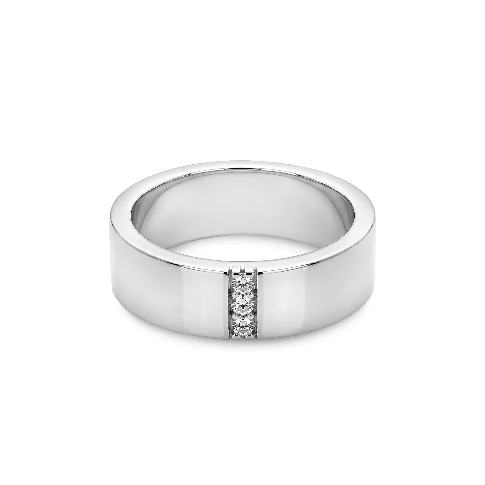 Aliança Life Basic em Prata 925 com Zircônia Incolor, 6mm — imagem 1