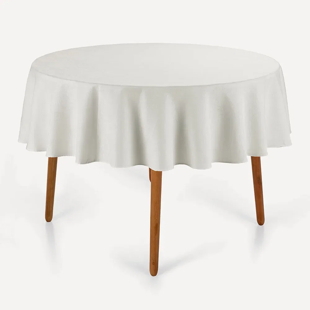Toalha de Mesa Redonda 4 Lugares 1,60m Belle Branco — imagem 1