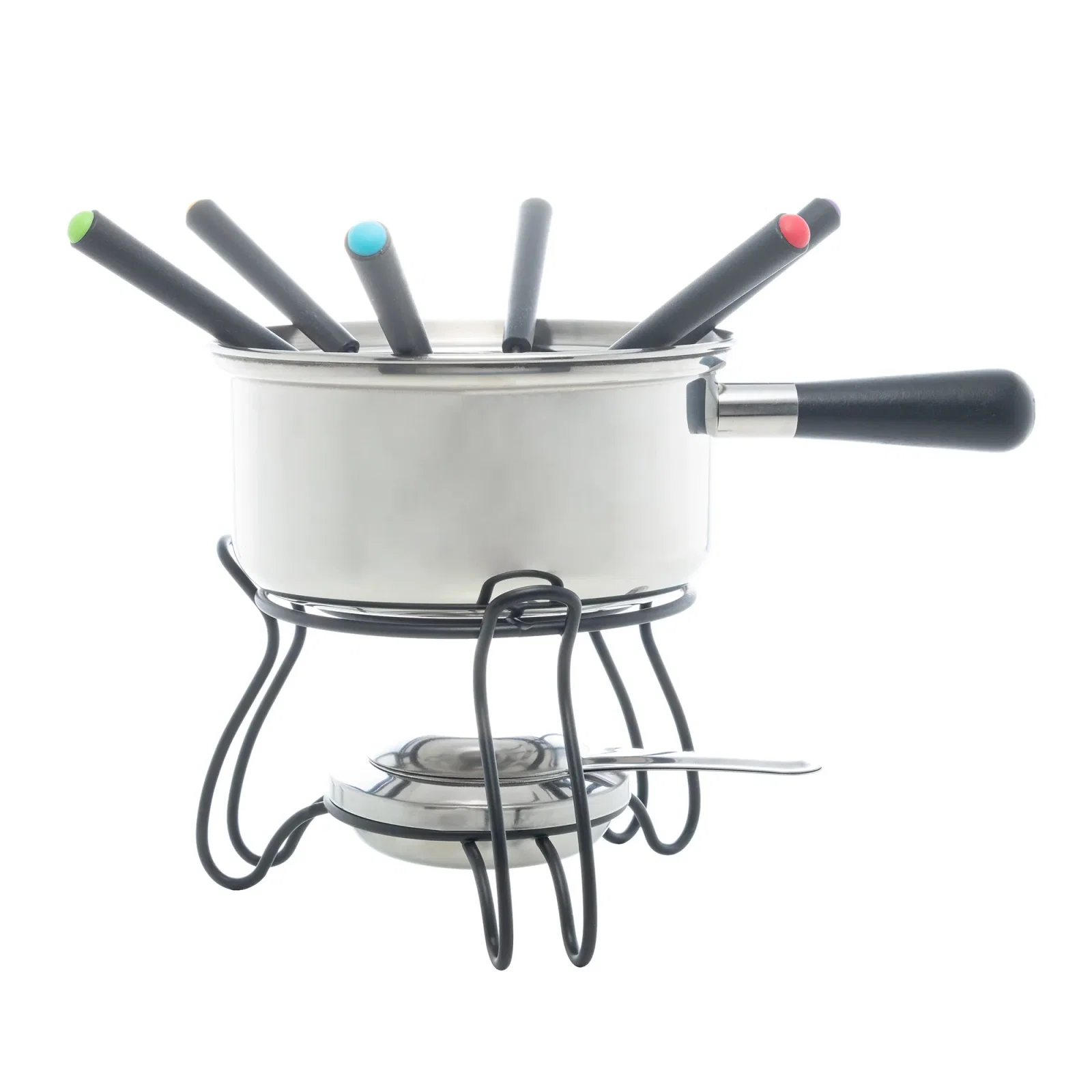 Fondue em Aço Inox e Base de Metal 1,5 Litros 10 Peças Wolff — imagem 1