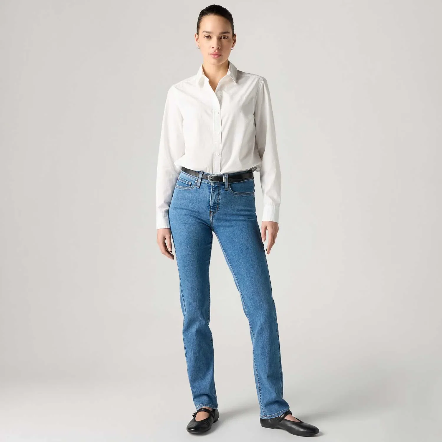 Calça Jeans Levi's® 314® Shaping Straight Lavagem Clara — imagem 1