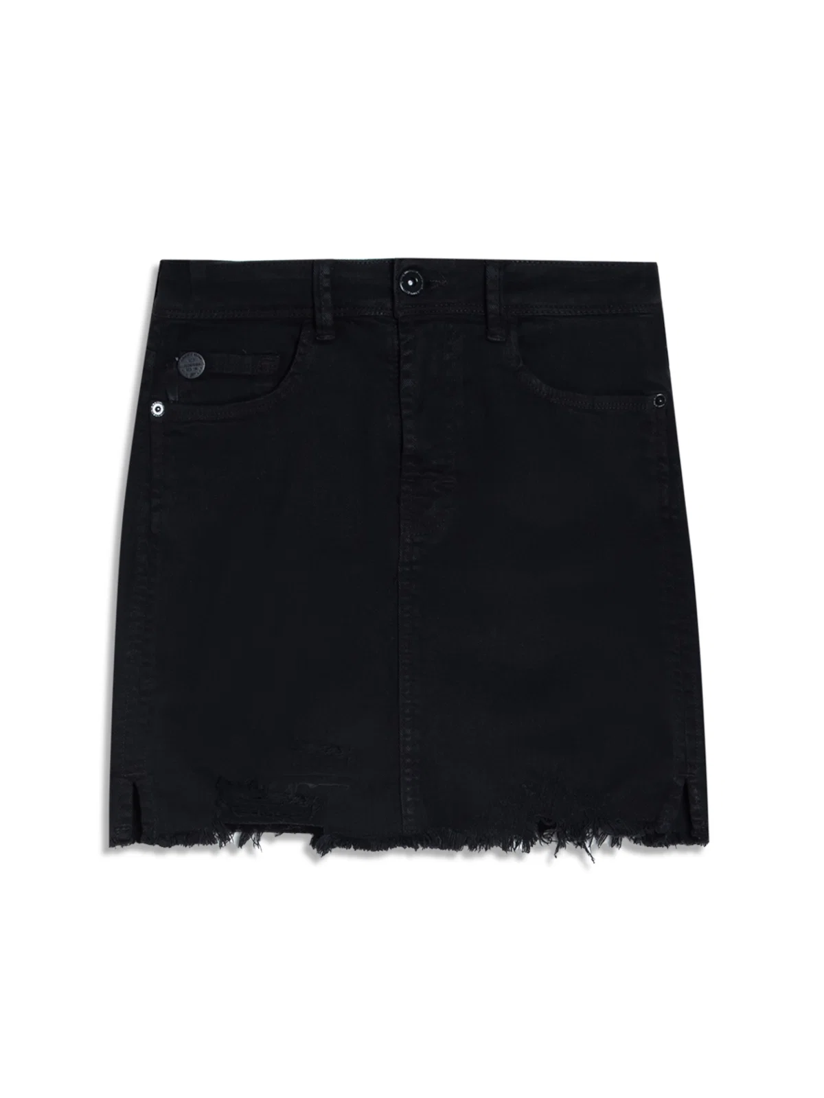 Saia Vintage Denim Color Zoe Destroyed Preto — imagem 1