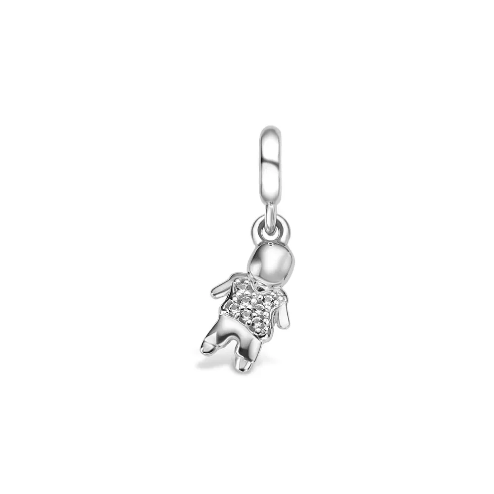 Pingente Life Menino em Prata 925 com Pedras Incolores — imagem 1