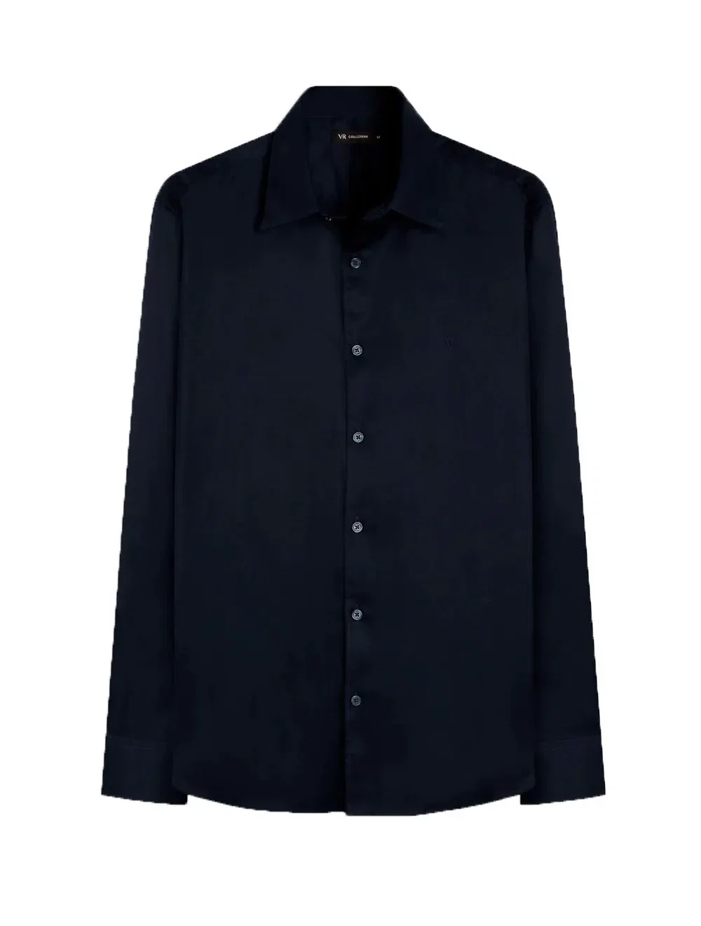 Camisa VR Masculina Casual Cotton Stretch Azul Marinho