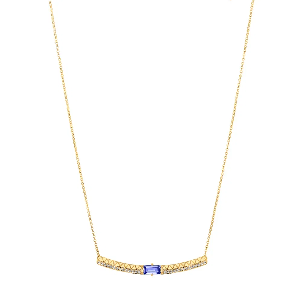 Colar Icona em Ouro Amarelo 18k com Tanzanita e Diamantes, 45cm — imagem 1