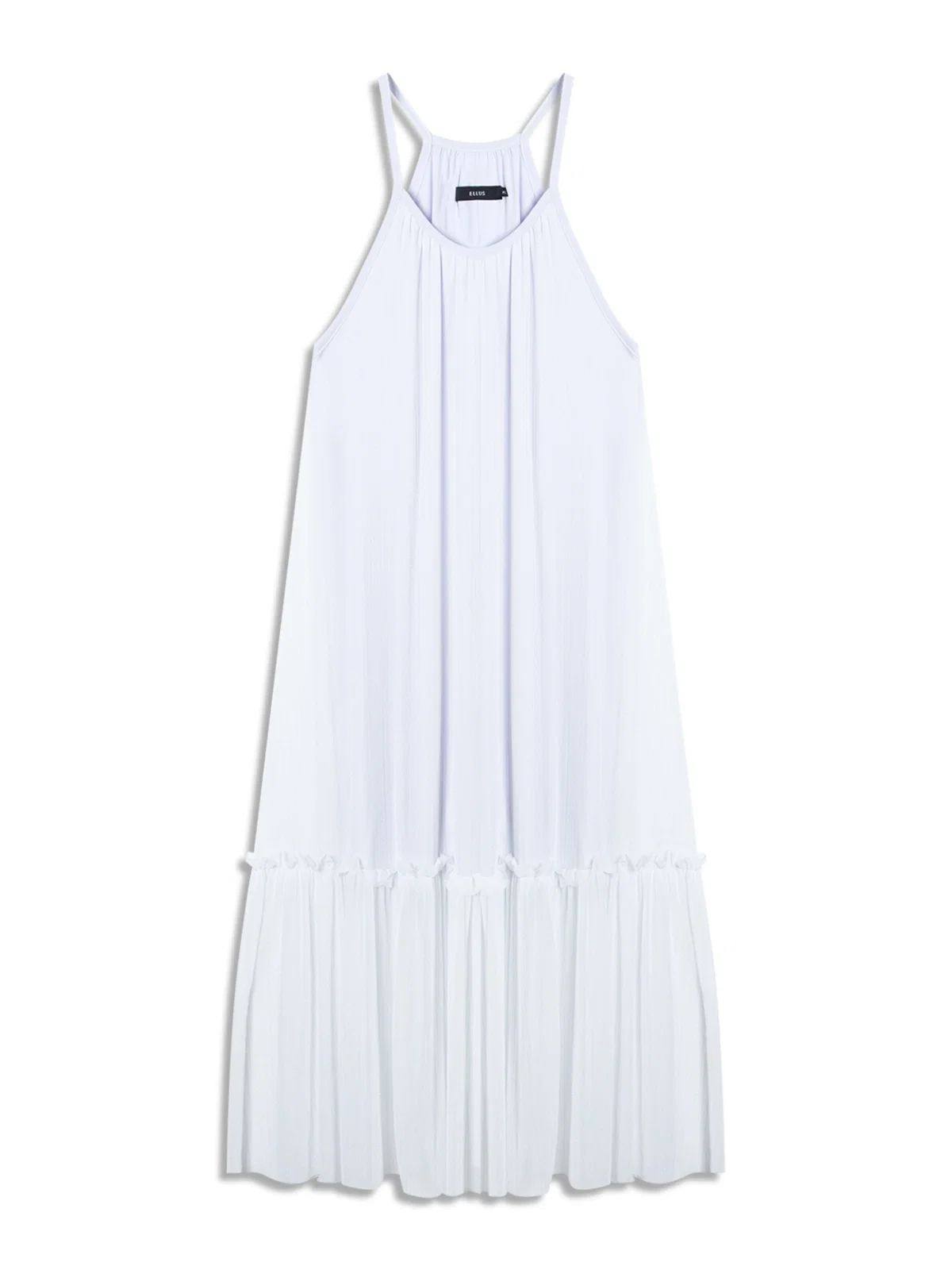 Vestido Tule Lurex Midi Branco