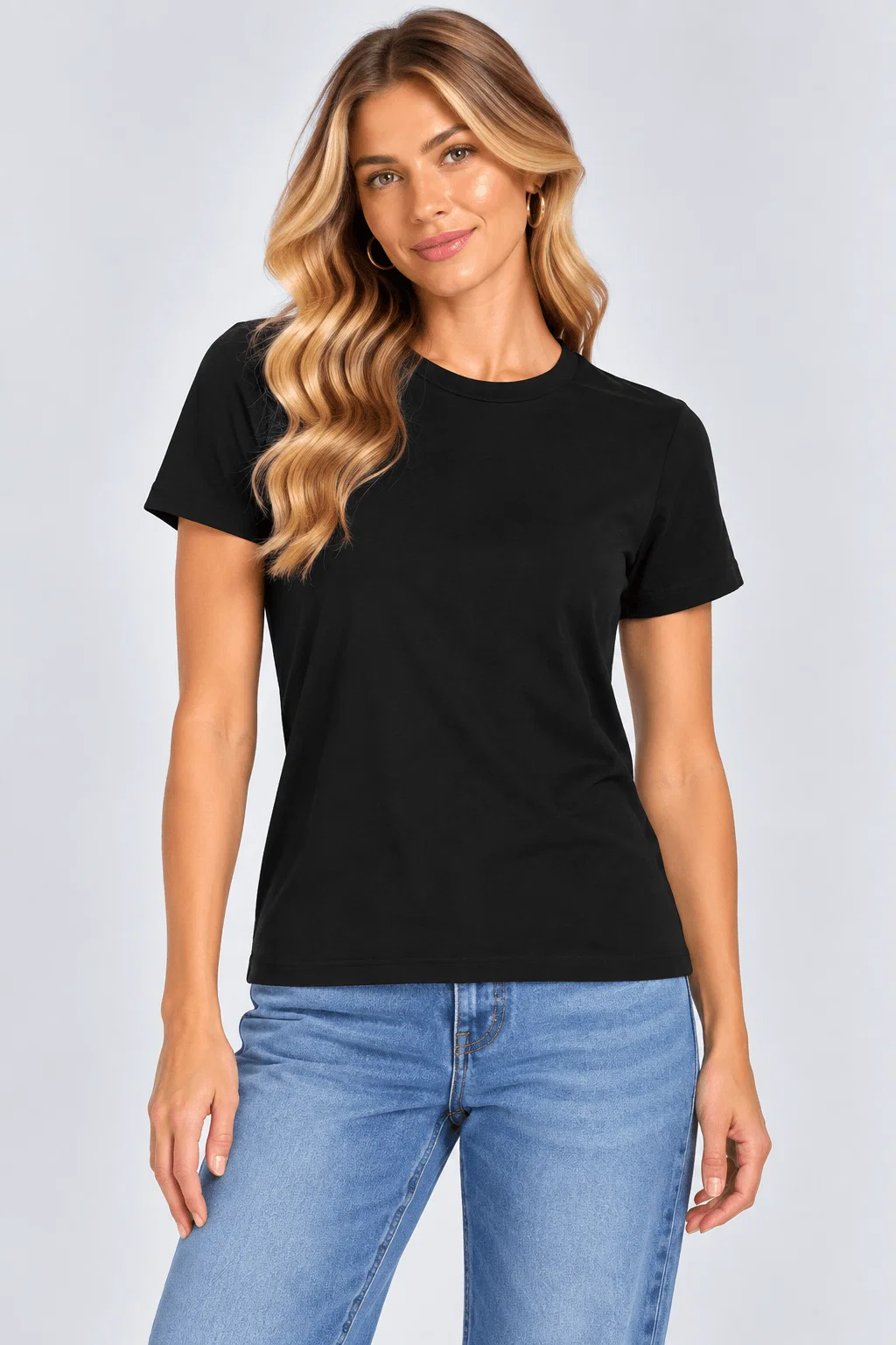 Blusa Manga Curta Decote Canoa - Preto