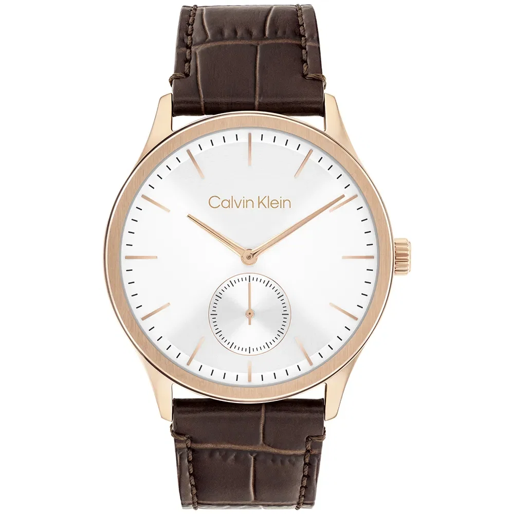 Relógio Calvin Klein CK Tailored Masculino em Couro Marrom 25200553 — imagem 1