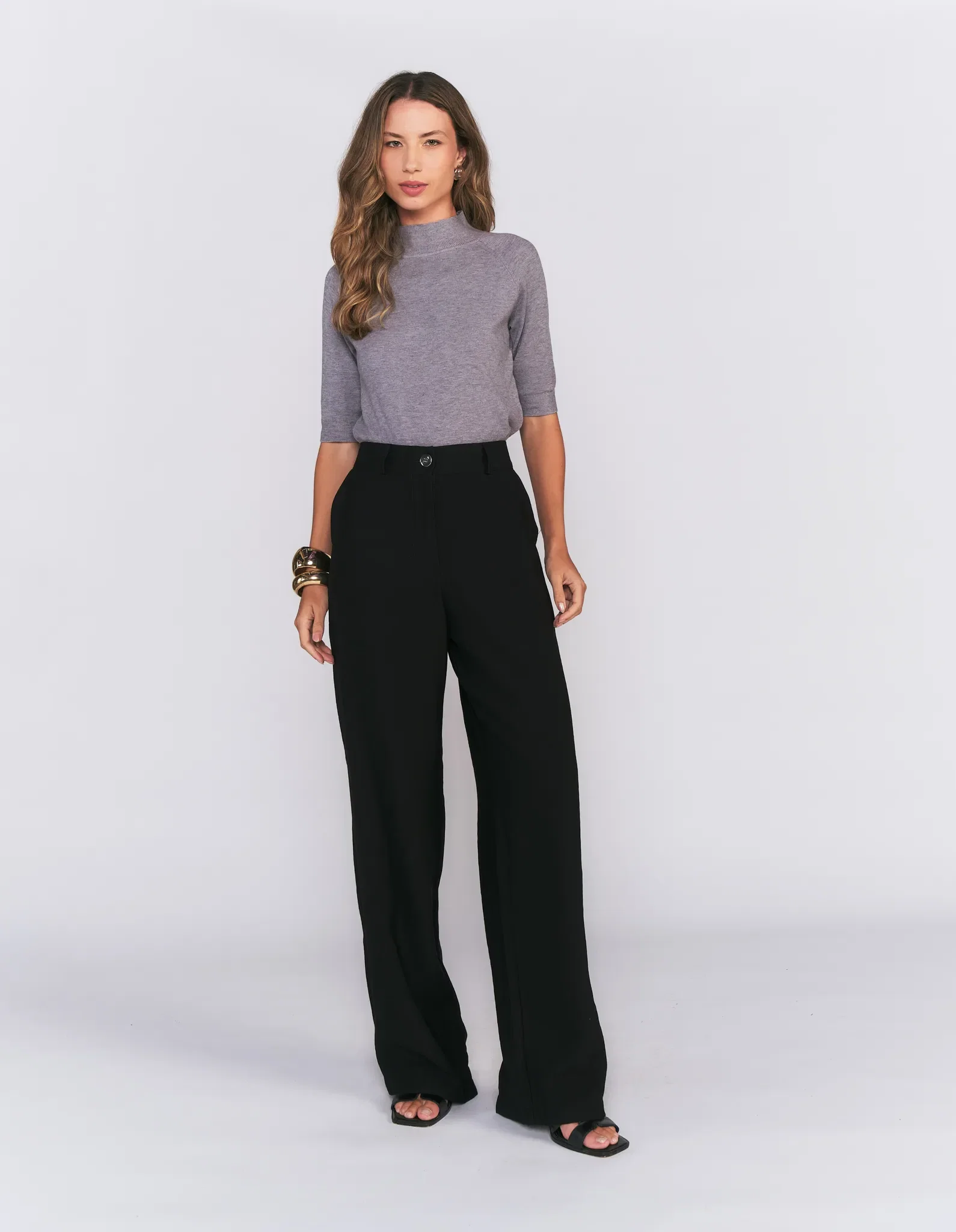 Calça Alfaiataria Pespontos - Preto