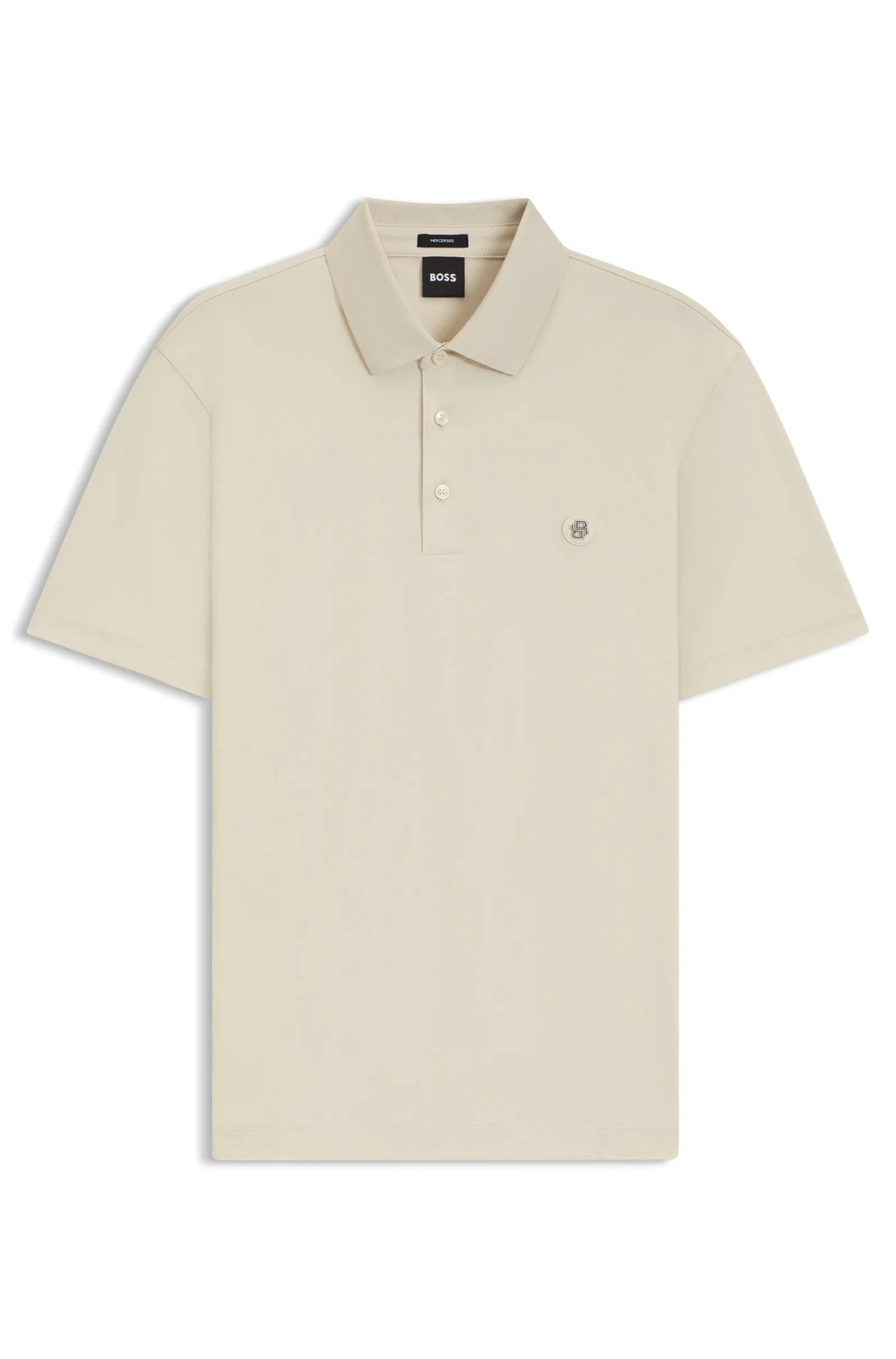 Polo De Algodão Mercerizado Com Monograma Duplo
