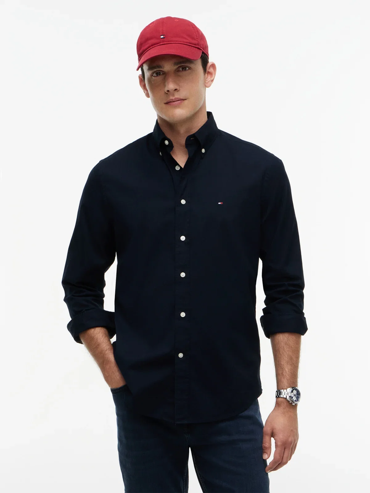 Camisa TOMMY HILFIGER Core Flex Poplin Lisa Manga Longa — imagem 1