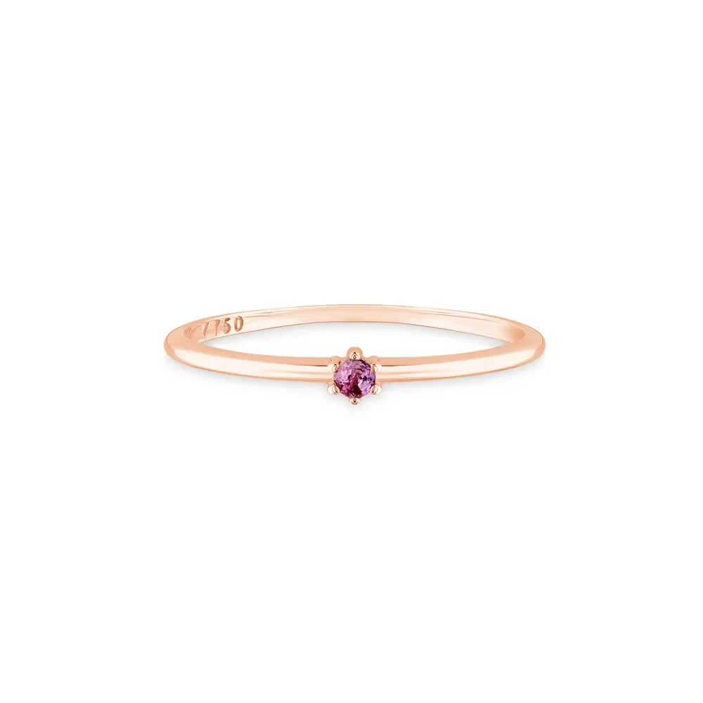 Anel Solitário Colors em Ouro Rosé 18k com Topázio Vermelho — imagem 1