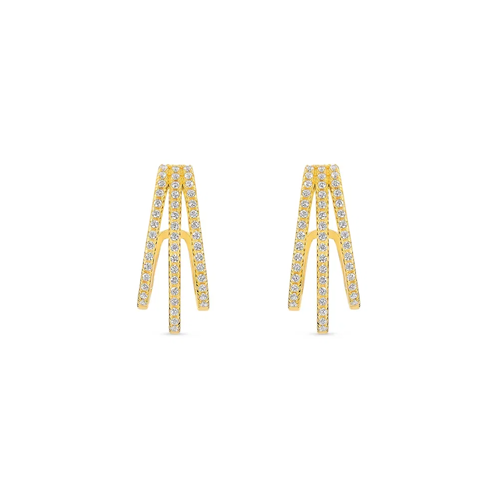 Argola Life Maxi em Prata 925 com Banho de Ouro Amarelo 18k e Pedras Incolores, 20,5 mm — imagem 1