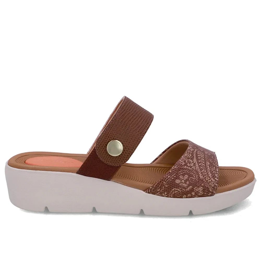 Tamanco Marrom Couro Bico Redondo Boho — imagem 1