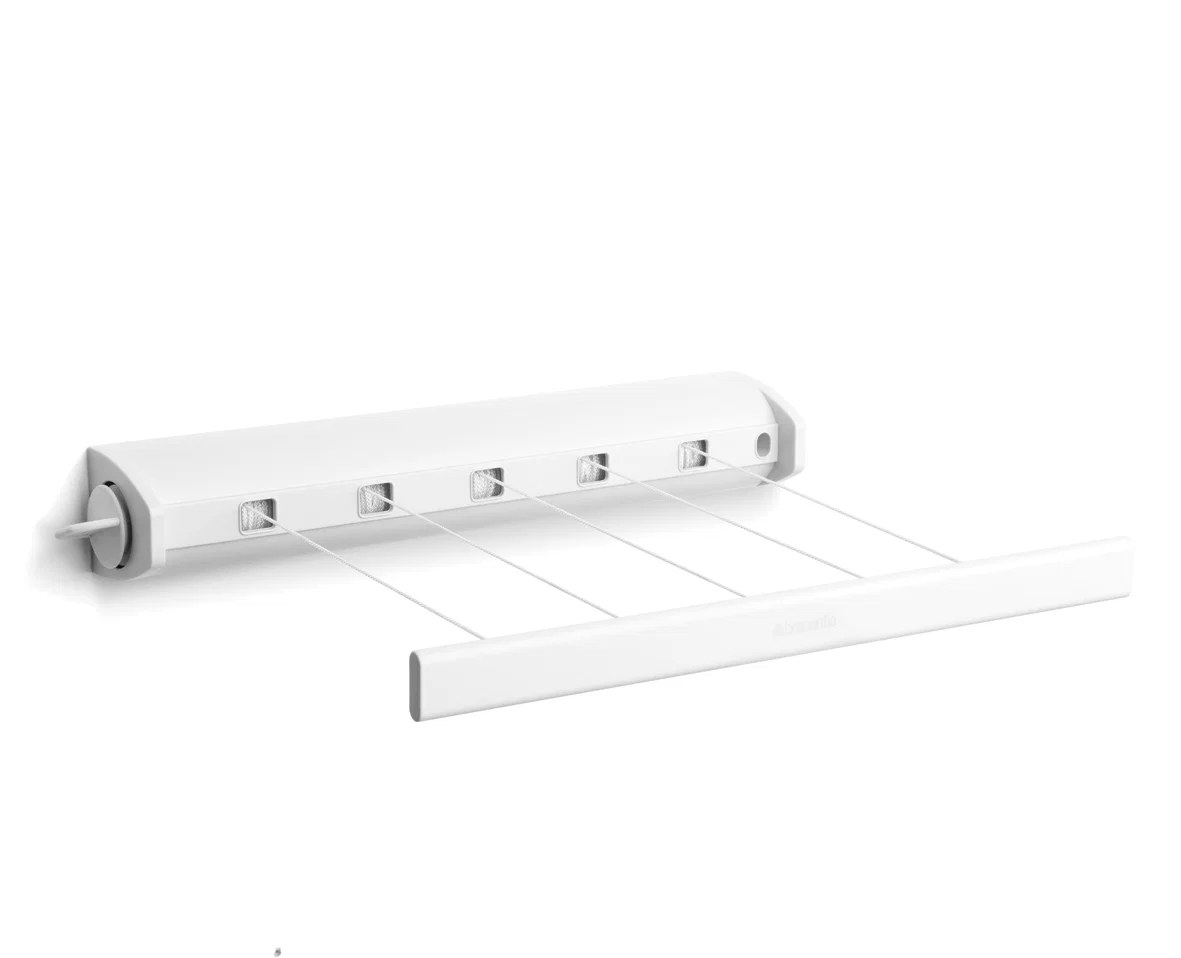 Varal Retrátil de Roupas para Parede em Aço Inox 22m Brabantia Branco — imagem 1