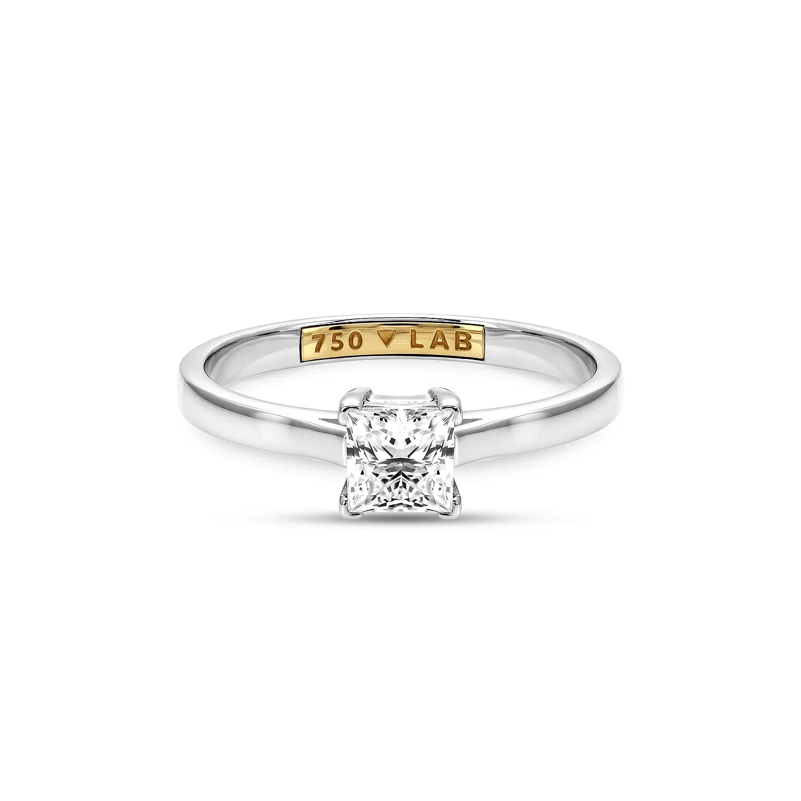 Anel Solitário Cielo em Ouro Branco 18k com 0,5ct de Diamante de Laboratório