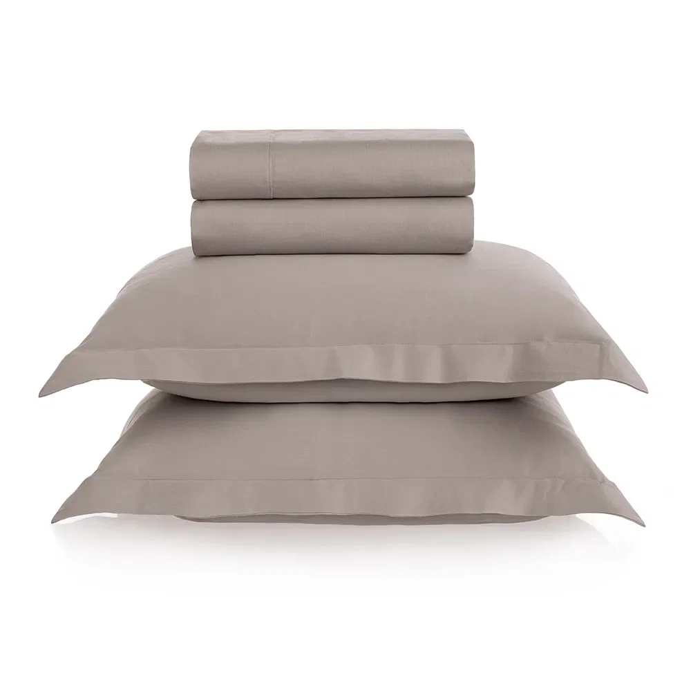 Jogo de cama King 300 fios Cetim Grasso Nocciola