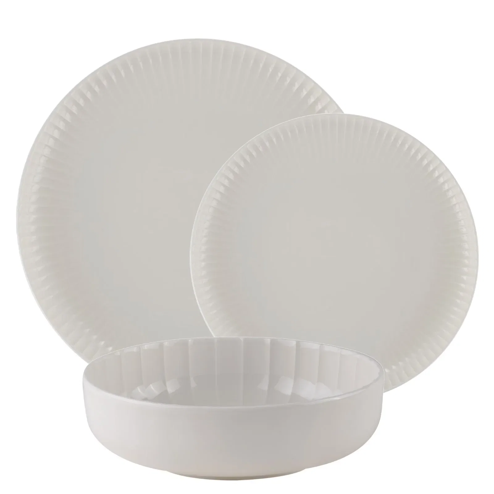 Aparelho de Jantar Radial em Porcelana Branca 18 Peças L'hermitage