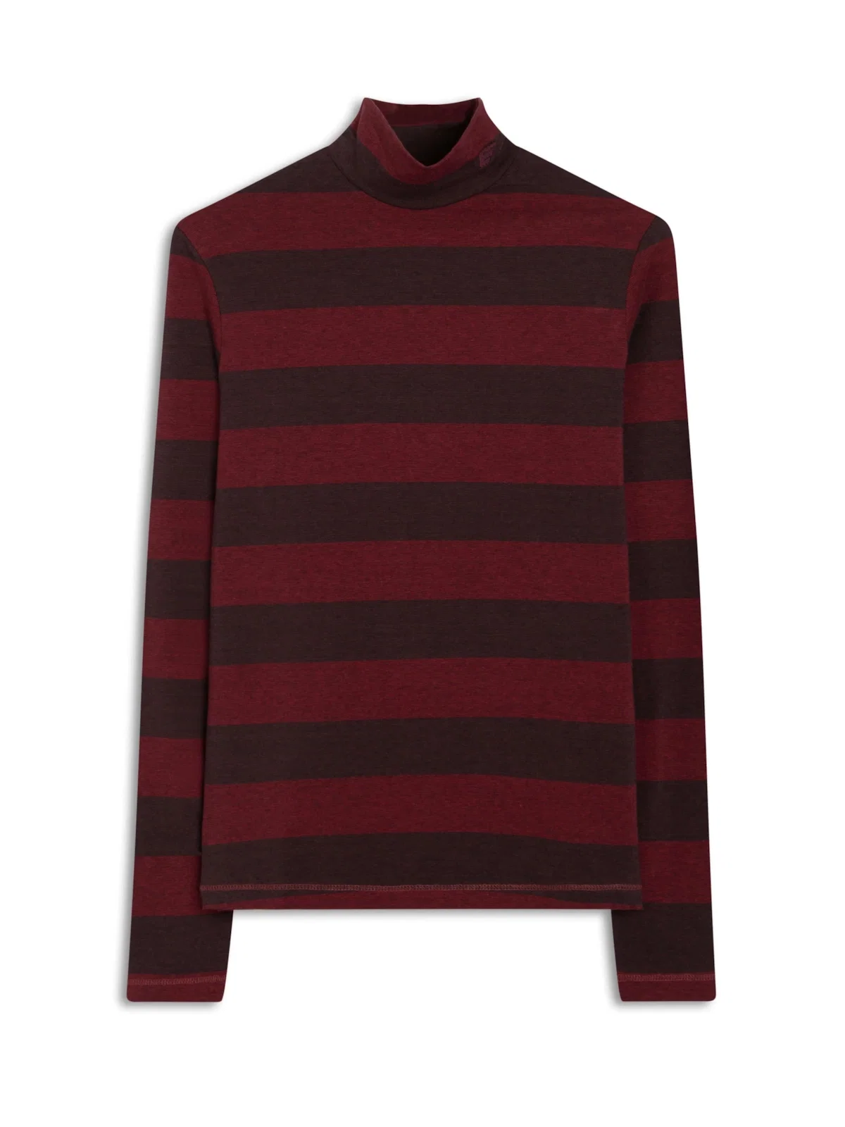 Blusa Striped Turtleneck Dark Wine