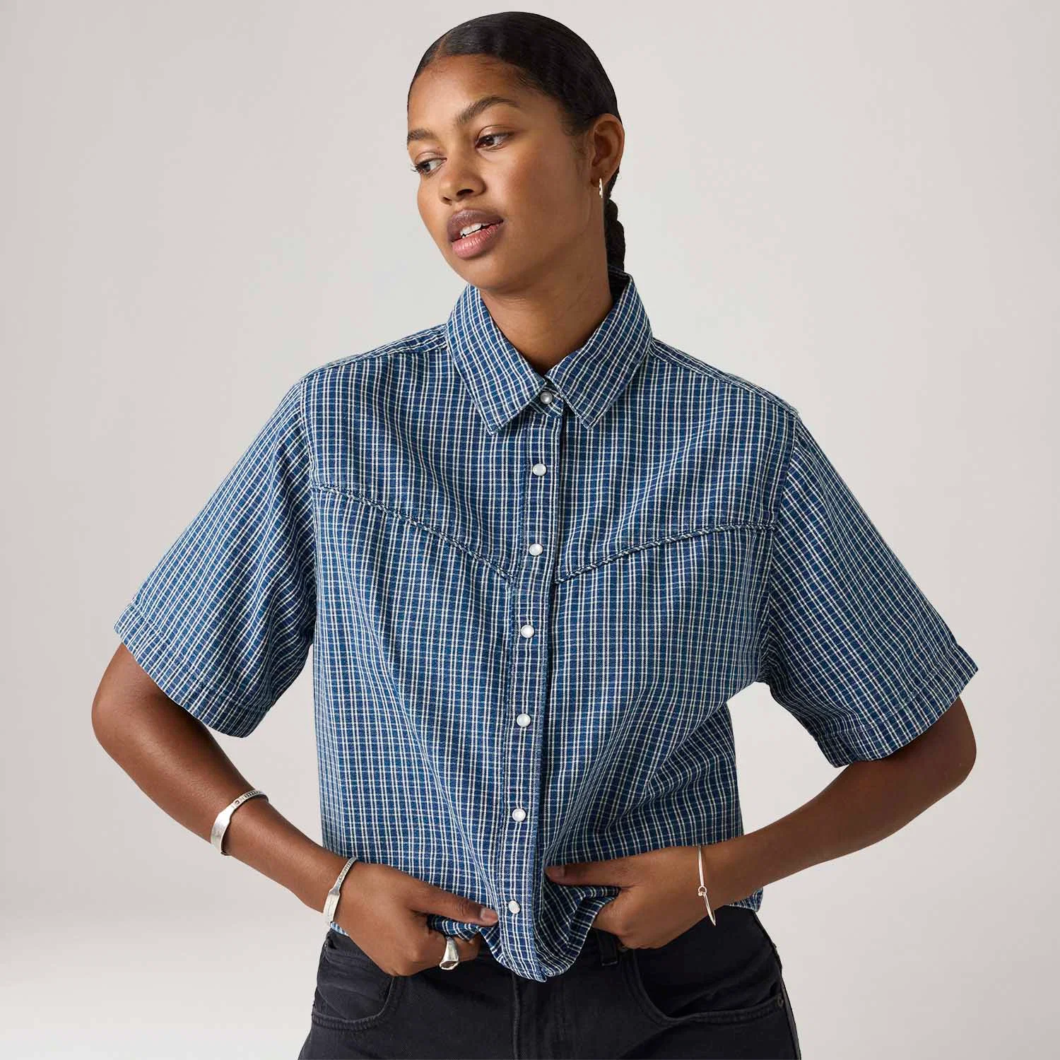 Camisa Levi's® Logan Azul Manga Curta — imagem 1