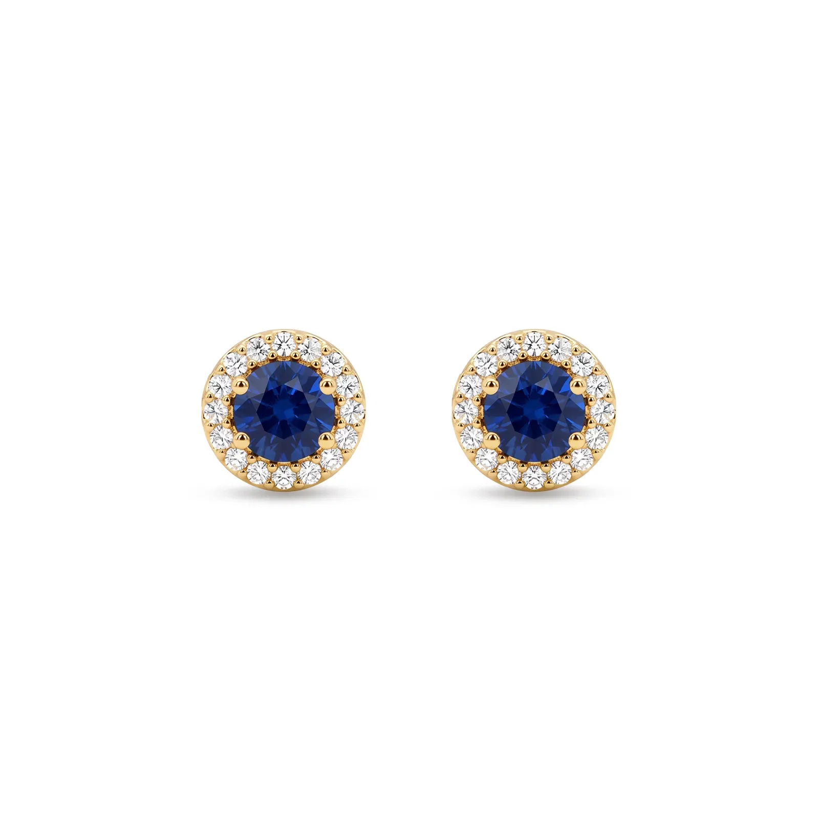 Brinco Classic Oriental em Ouro Amarelo 18k com Safira Azul e Diamantes