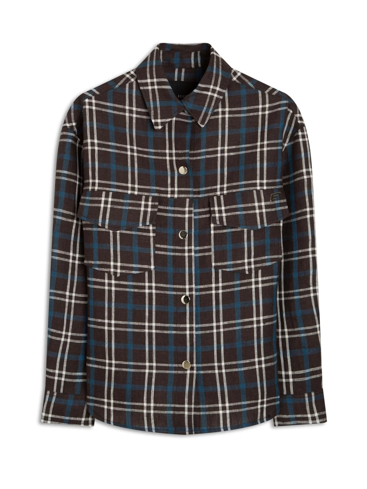 Jaqueta Plaid Vintage Press Buttons Preto — imagem 1