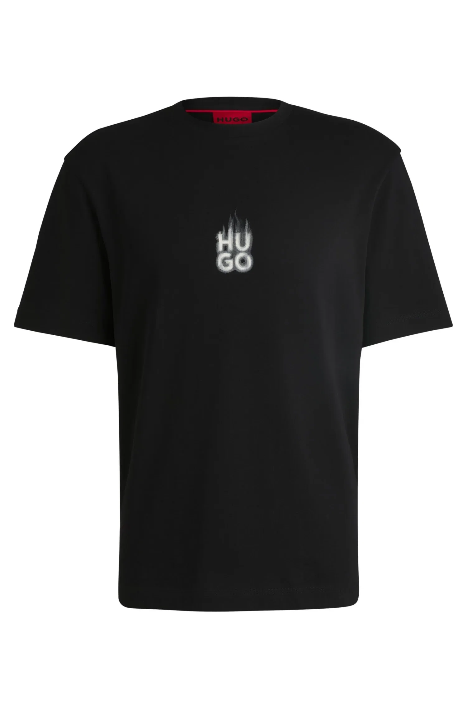Camiseta De Algodão Com Logos Esfumaçados Sobrepostos — imagem 1
