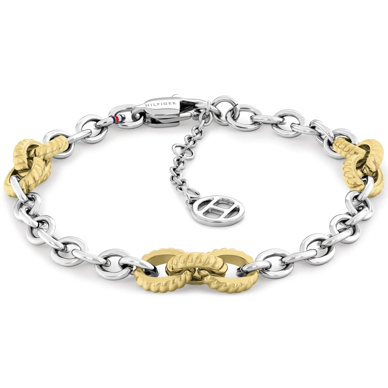 Pulseira Tommy Hilfiger Feminine Rope em Aço Prateado e Dourado 2781060
