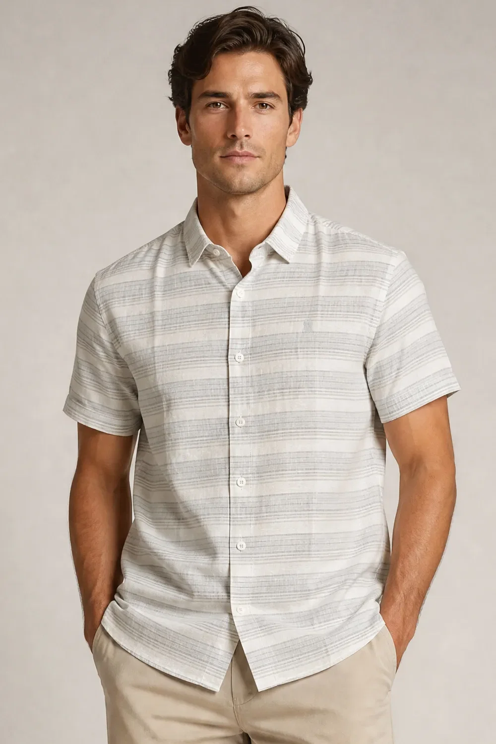 Camisa Masculina Fit Lagoa Polo Wear Caqui