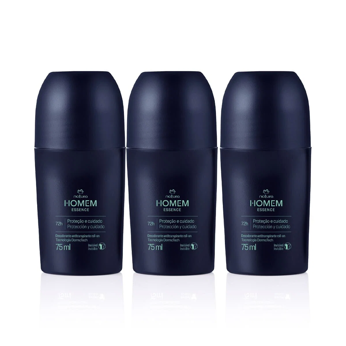Kit Desodorante Antitranspirante Roll-On Natura Homem Essence 3 un de 75 ml
