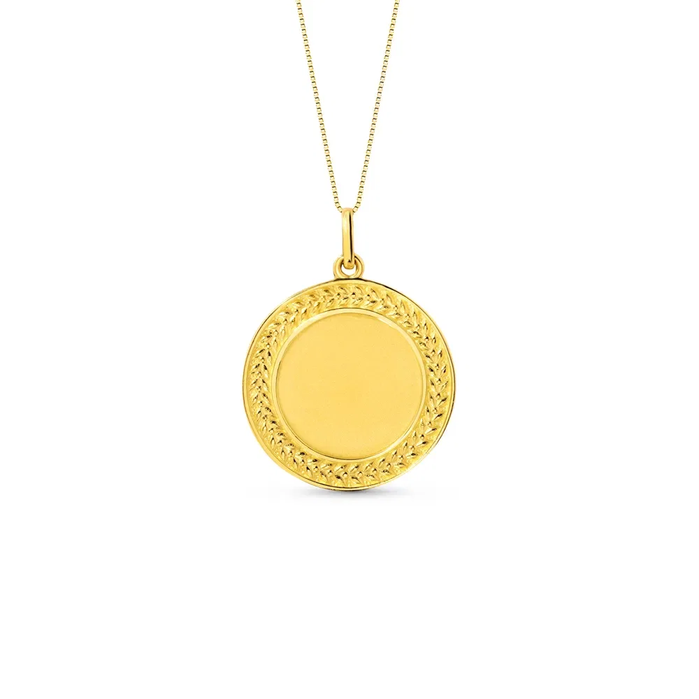 Pingente Apolo Redondo em Ouro Amarelo 18k, 12mm — imagem 1