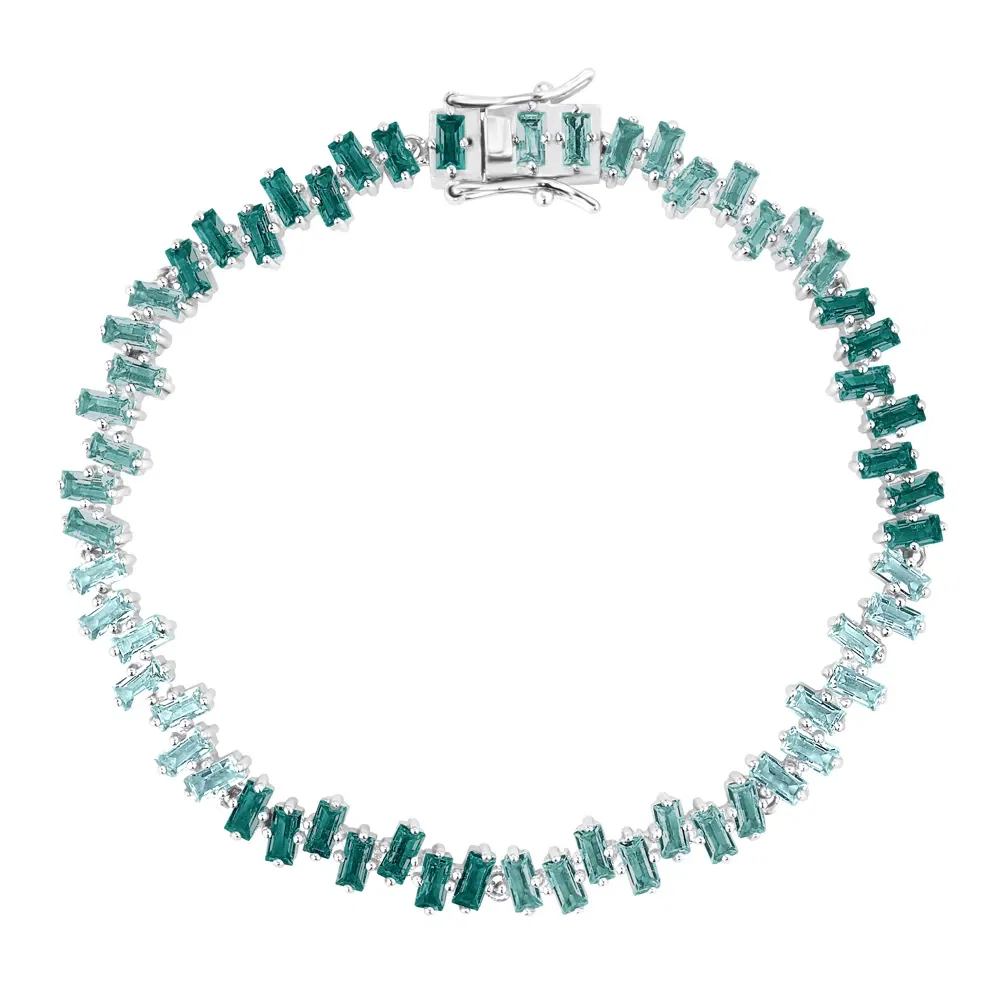 Pulseira Life Aurora em Prata 925 com Pedras Verdes — imagem 1