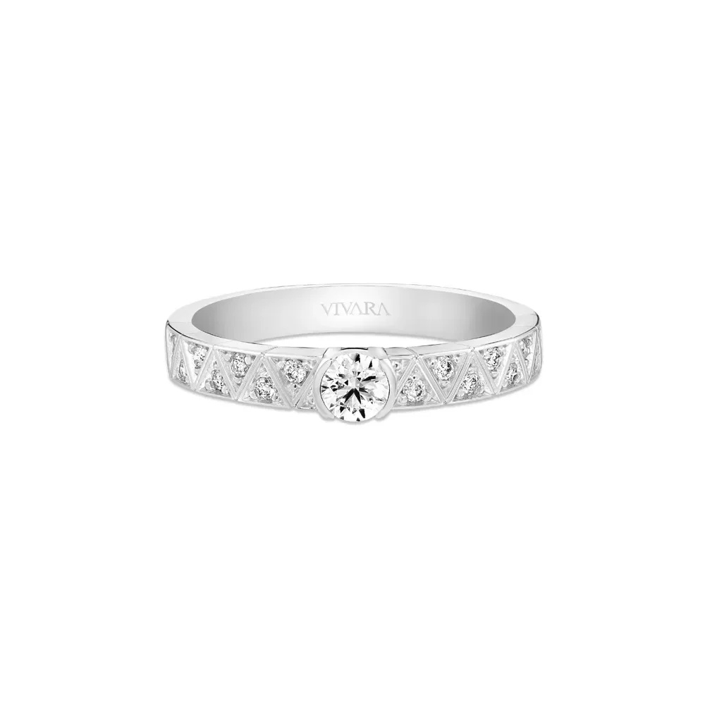Anel Solitário Icona em Ouro Branco 18k com 0,36ct de Diamante