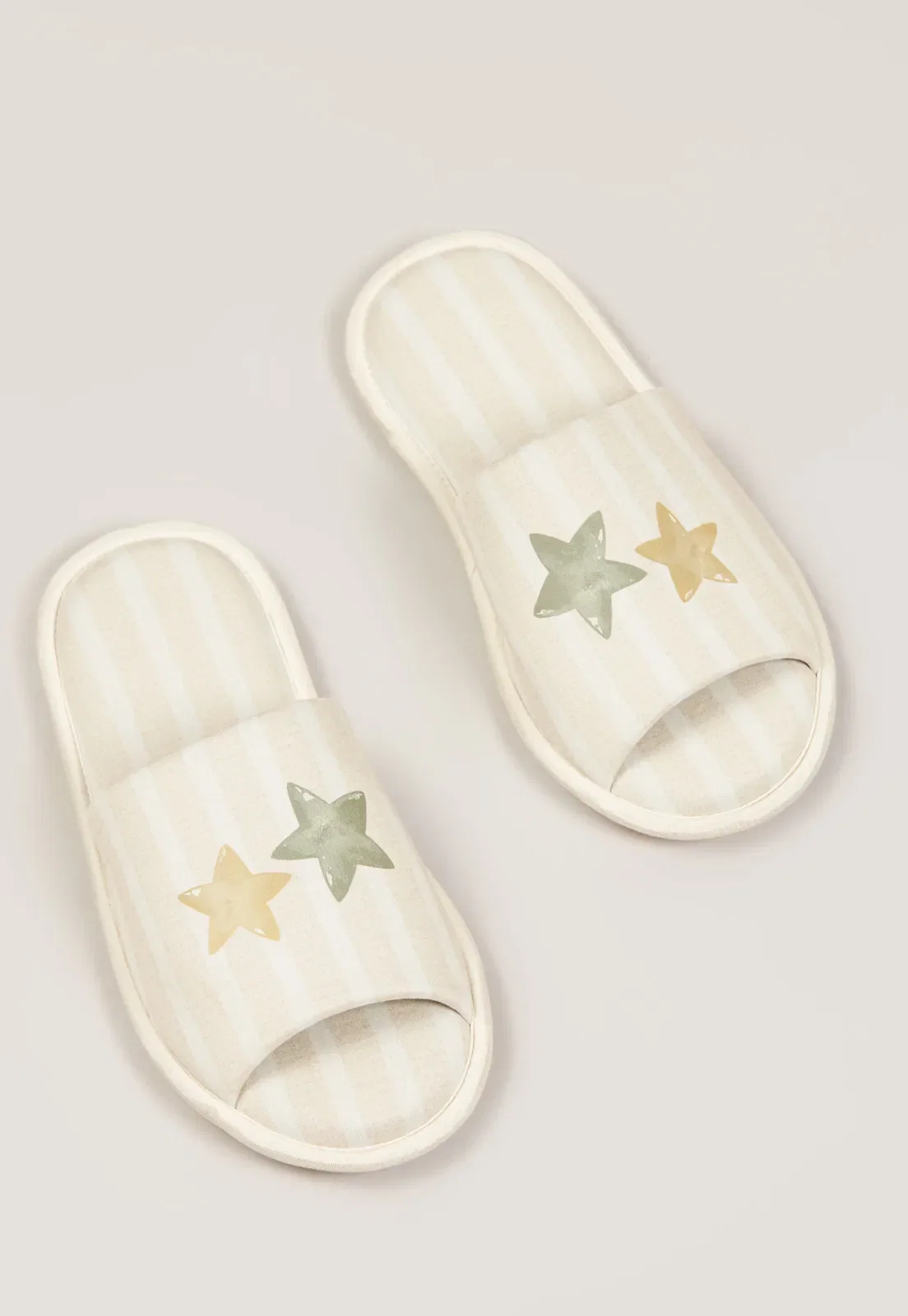 Pantufa Aberta De Algodão Com Elastano Baunilha